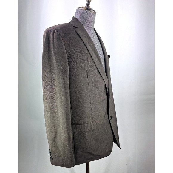 bar III‎ Sport Coat Mens 44L Brown Slim Fit Wool Blend Suit Blazer Jacket NWT - Picture 3 of 10